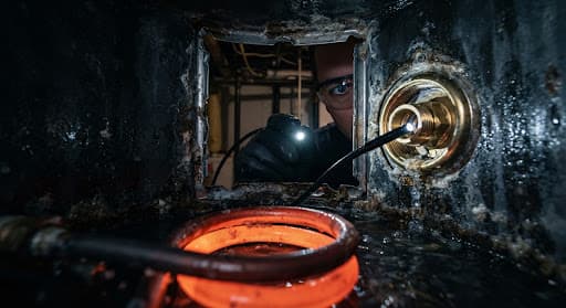 Inspecting a water heater element